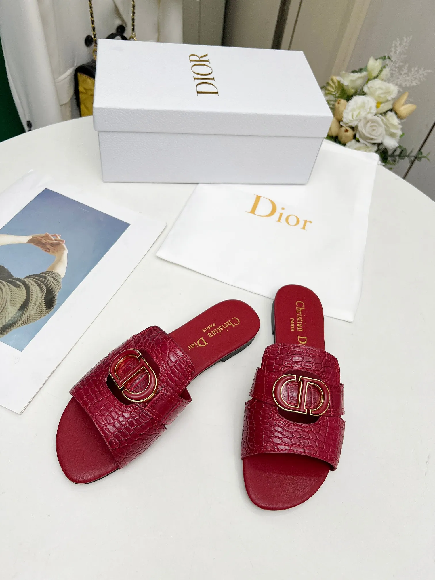 👟👟Ex-factory price 360👟👟 Genuine leather base +30 Dior spring and summer new model 6 colors optional code size 35-42